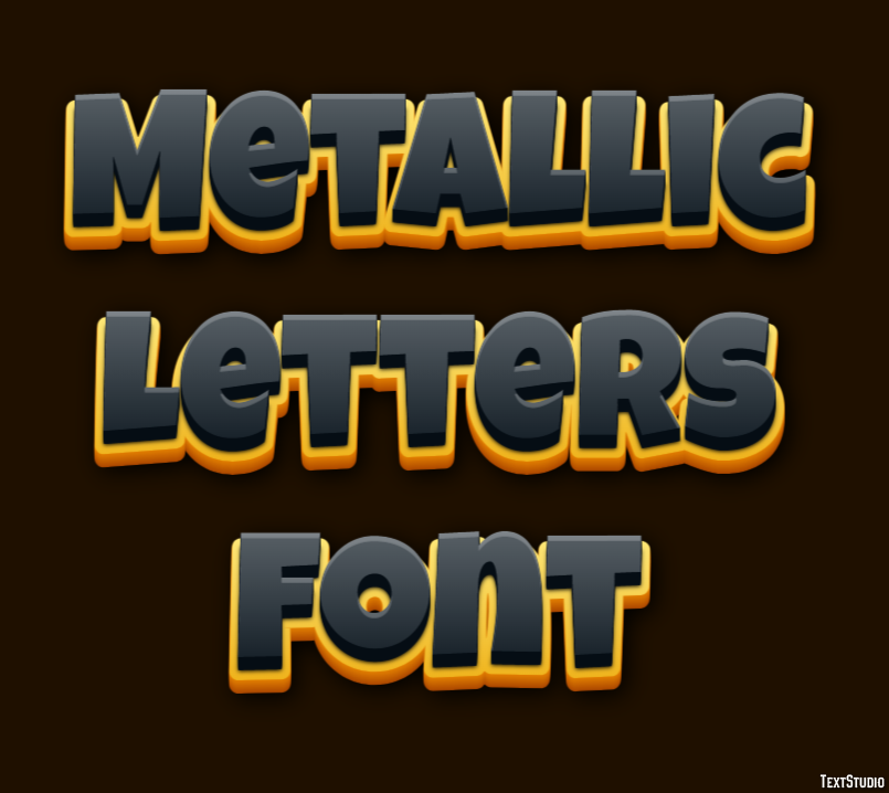 Metallic Letters Font Efecto de Texto