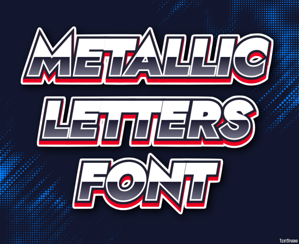 Metallic Letters Font Efecto de Texto