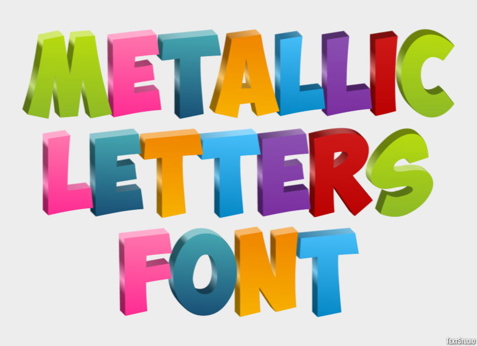 Metallic Letters Font Efekt tekstowy