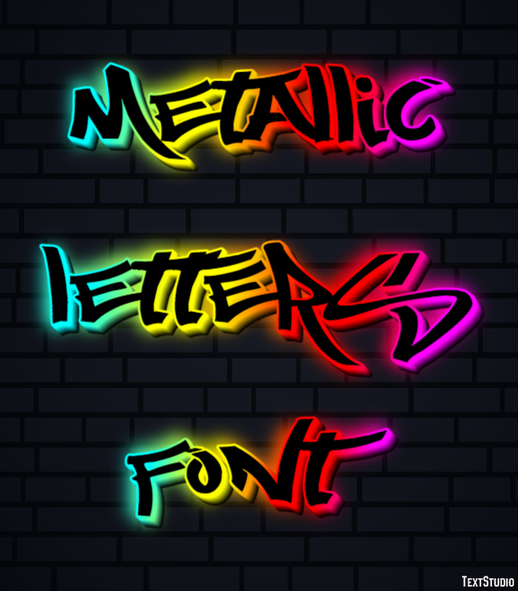 Metallic Letters Font Efekt tekstowy