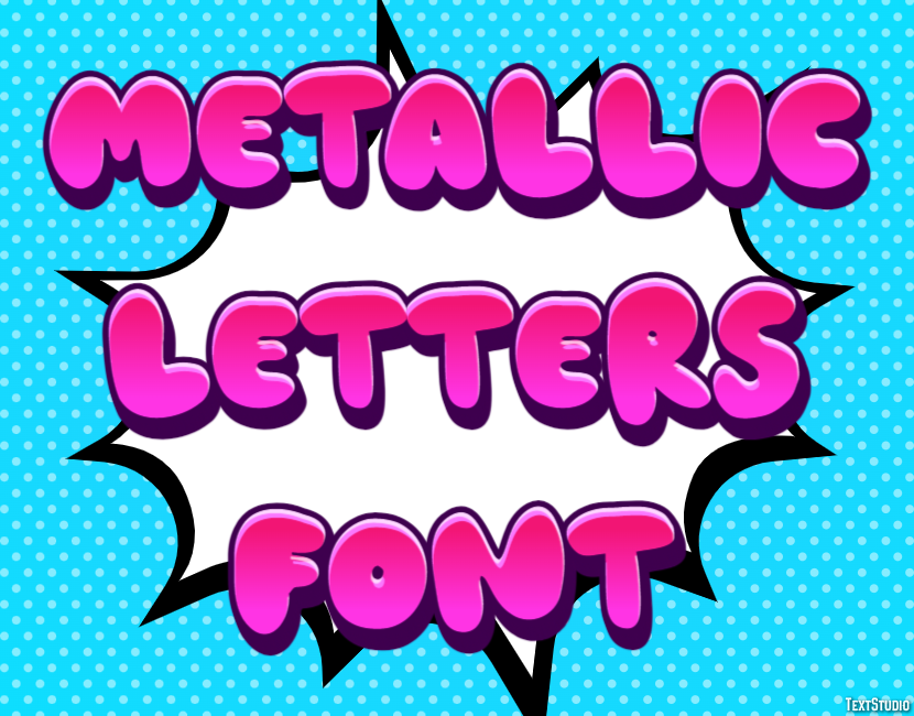 Metallic Letters Font Efecto de Texto