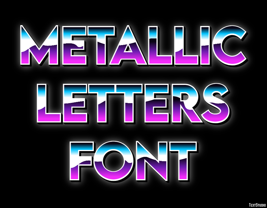 Metallic Letters Font Efecto de Texto