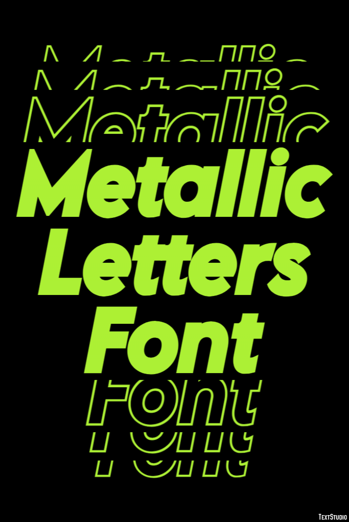 Metallic Letters Font Efecto de Texto