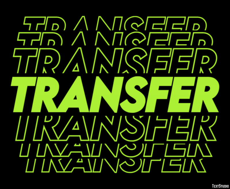 Transfer Efecto de texto y diseño de logotipos Palabra
