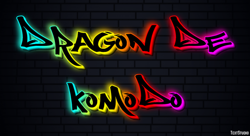 Dragón de Komodo Efecto de texto