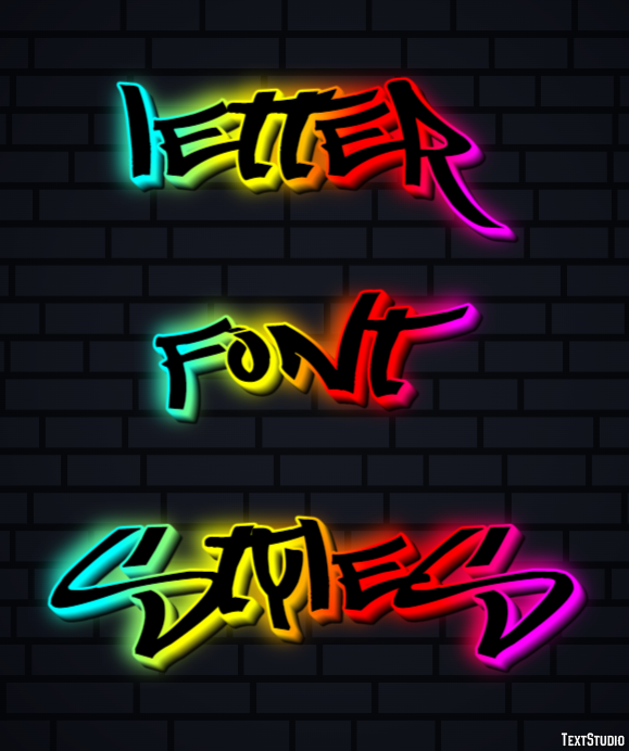 Letter Font Styles Efecto de Texto