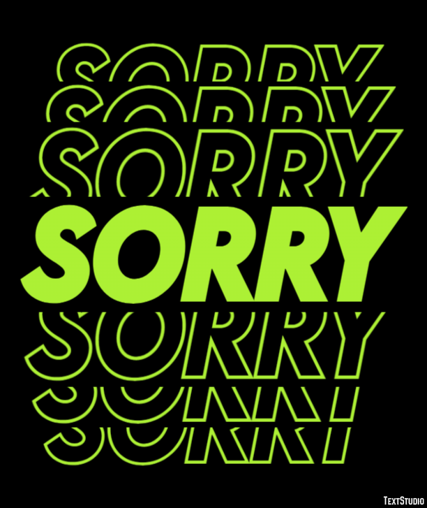 Sorry Efecto de Texto