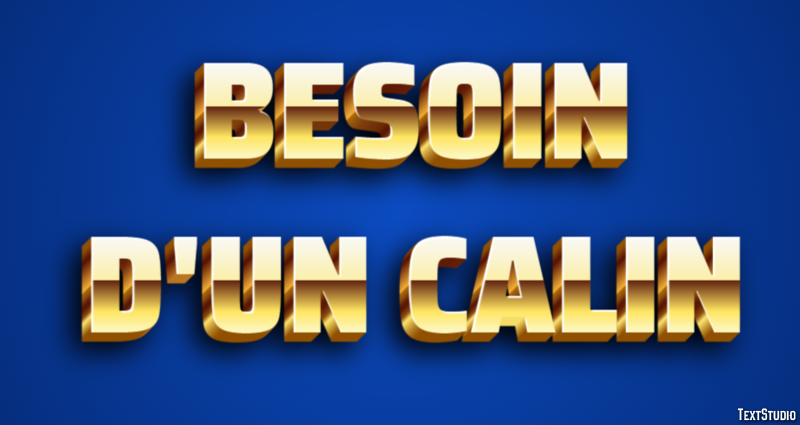 Besoin d'un calin Efeito de texto