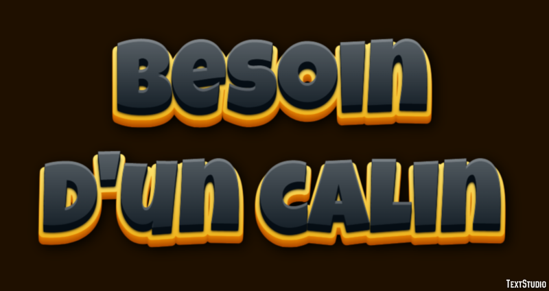 Besoin d'un calin Effet de Texte