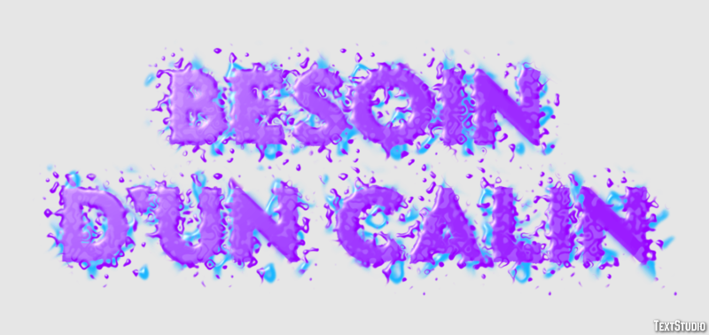 Besoin d'un calin Effet de texte