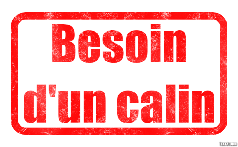 Besoin d'un calin Efeito de texto