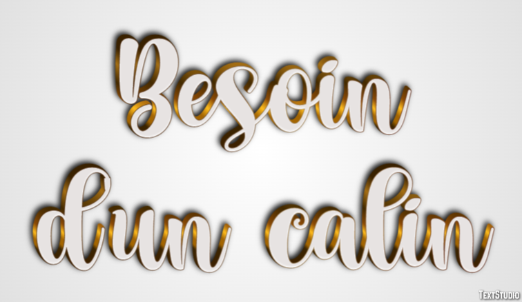 Besoin d'un calin Effet de Texte