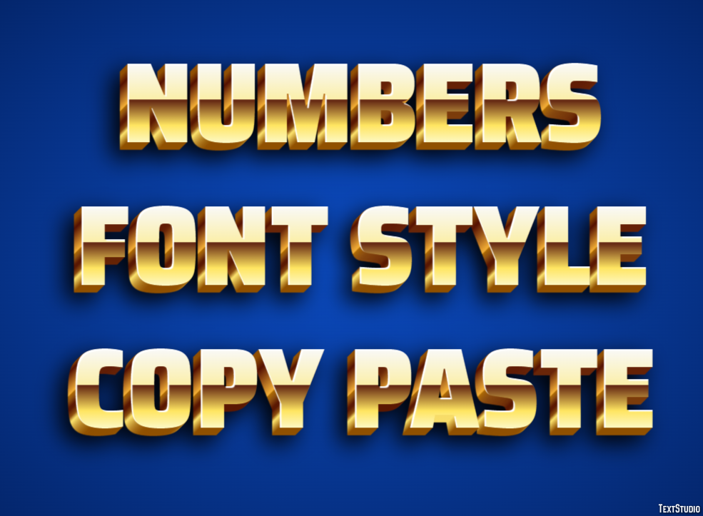 Numbers Font Style Copy Paste Efekt tekstowy