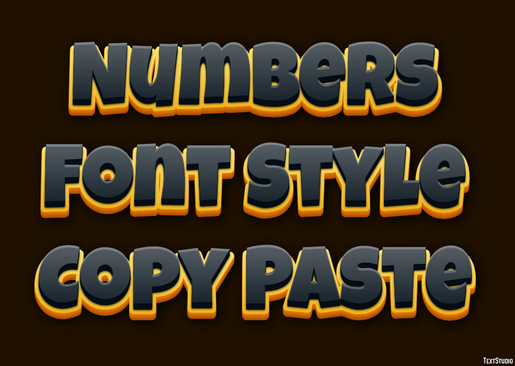Numbers Font Style Copy Paste Efekt tekstowy