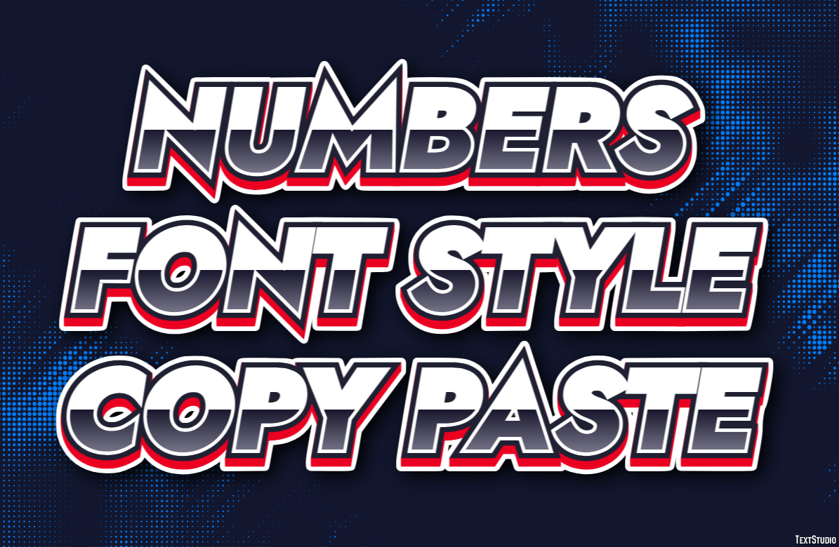 Numbers Font Style Copy Paste Efekt tekstowy