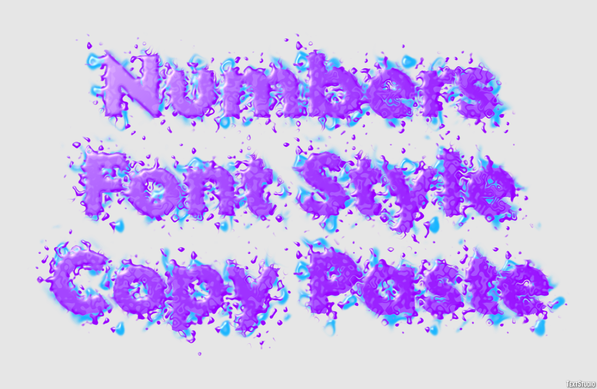Numbers Font Style Copy Paste Efeito de texto