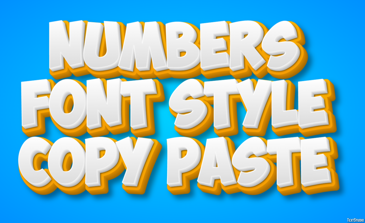 Numbers Font Style Copy Paste Efekt tekstowy