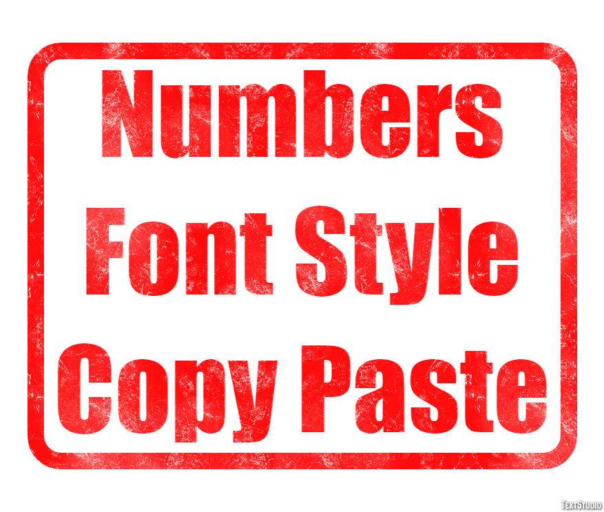 Numbers Font Style Copy Paste Efekt tekstowy