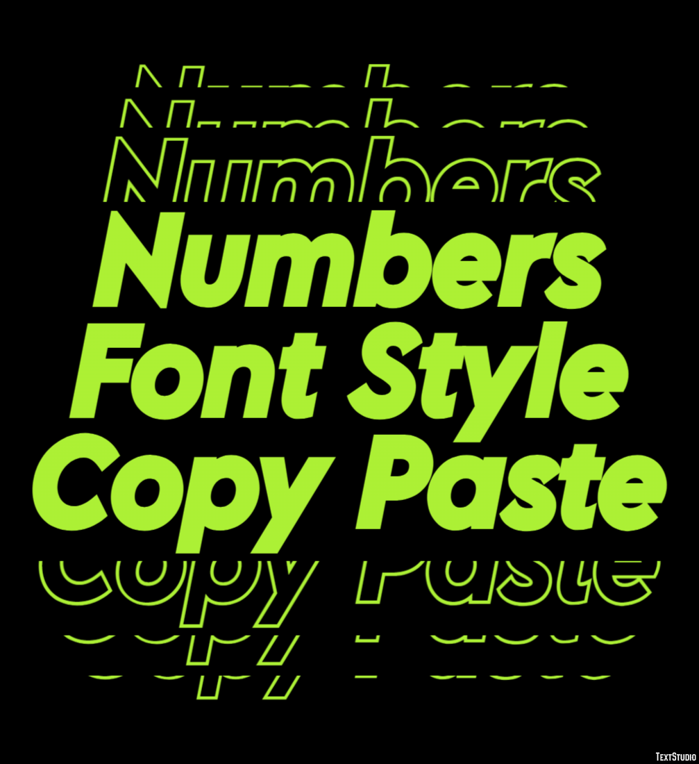 Numbers Font Style Copy Paste Efekt tekstowy