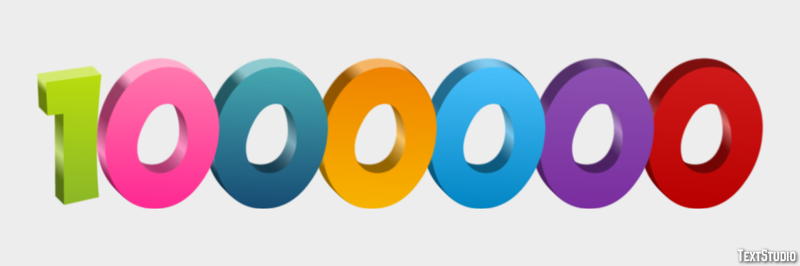 1000000 Text Effect