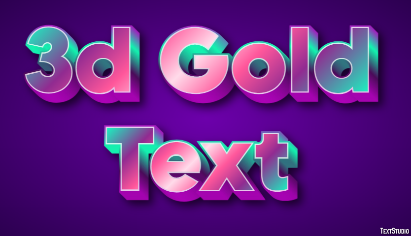 3d Gold Text Effetto testo