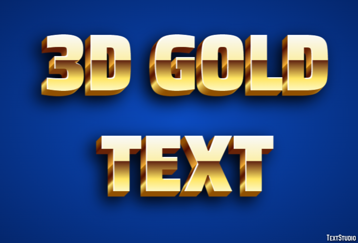 3d Gold Text Efecto de Texto