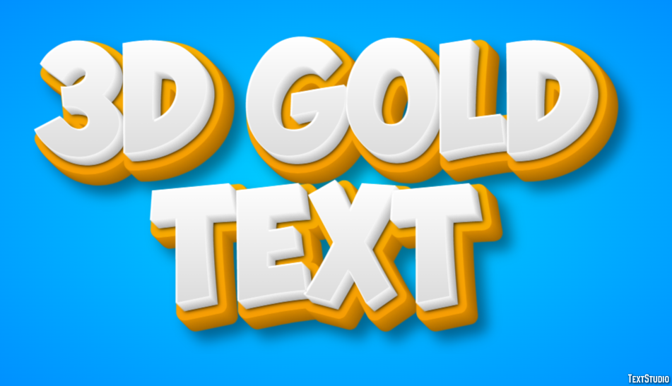 3d Gold Text Effetto testo