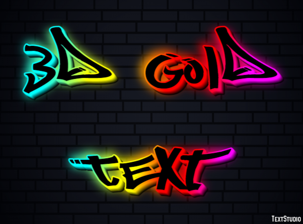 3d Gold Text Text effect