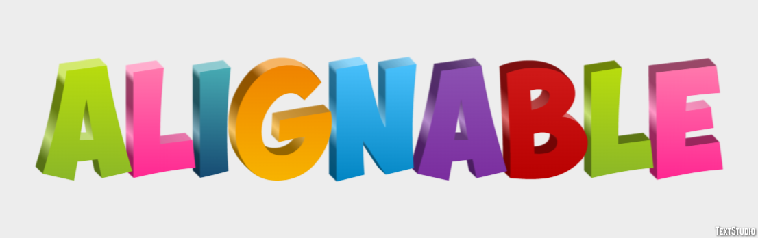 Alignable Text effect