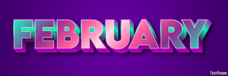 February Text Effect
