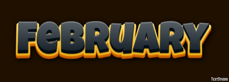 February Text Effect