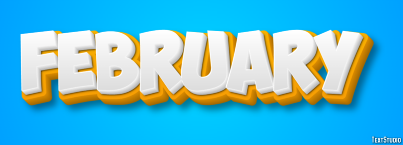 February Text Effect