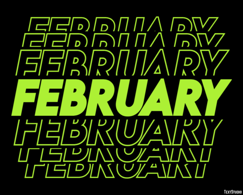 February Text Effect