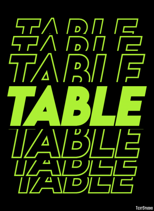 Table Effet de Texte