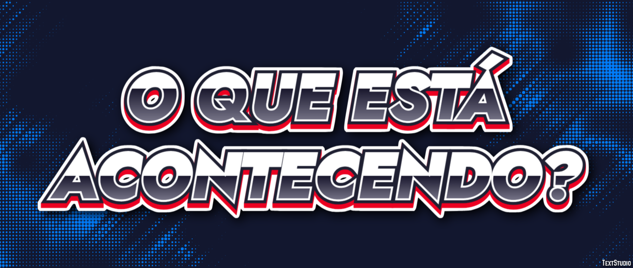 O que está acontecendo? Efeito de texto