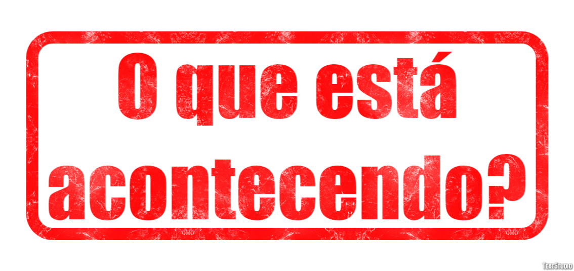 O que está acontecendo? Efeito de texto