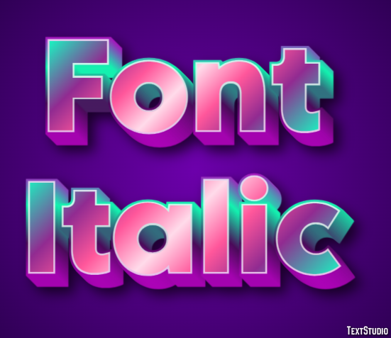 Font Italic Text Effect