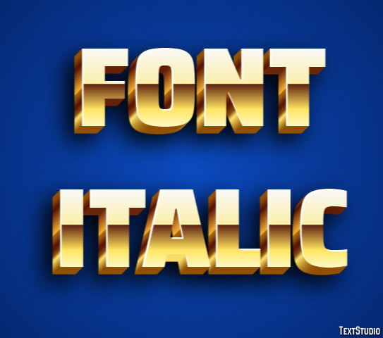 Font Italic Text Effect