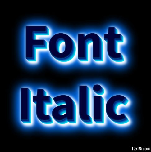 Font Italic Texteffekt