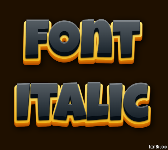 Font Italic Text Effect