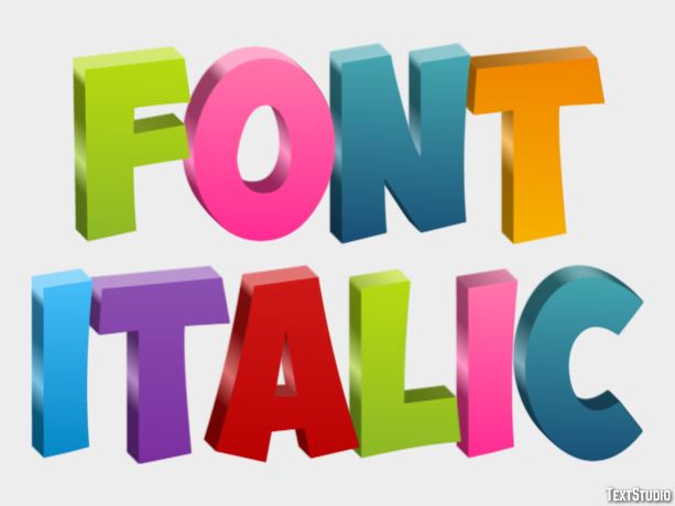 Font Italic Text Effect