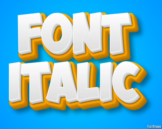 Font Italic Text Effect