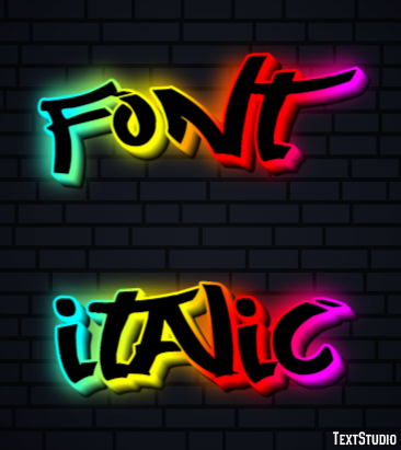 Font Italic Texteffekt