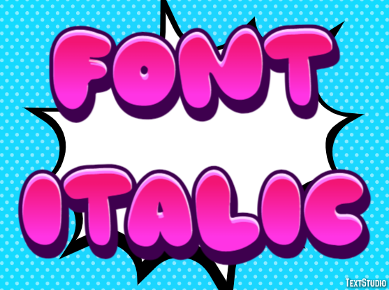 Font Italic Texteffekt