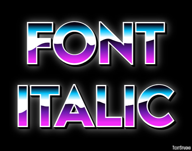 Font Italic Texteffekt