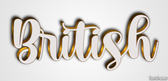 British Efeito de texto