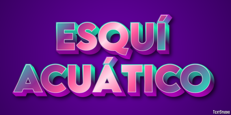 Esquí acuático Efecto de texto