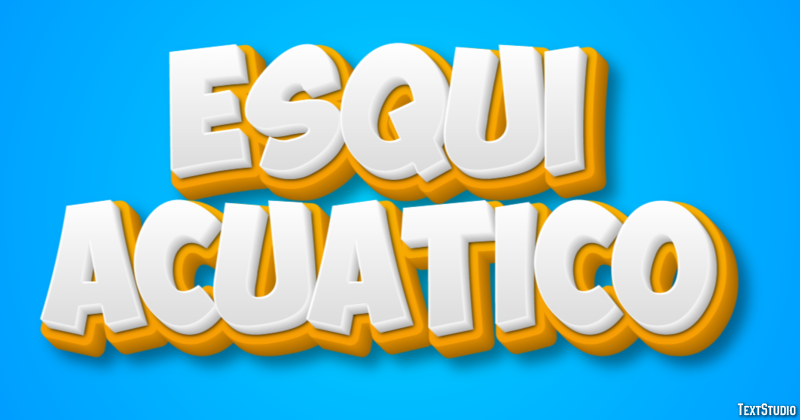 Esquí acuático Efecto de texto