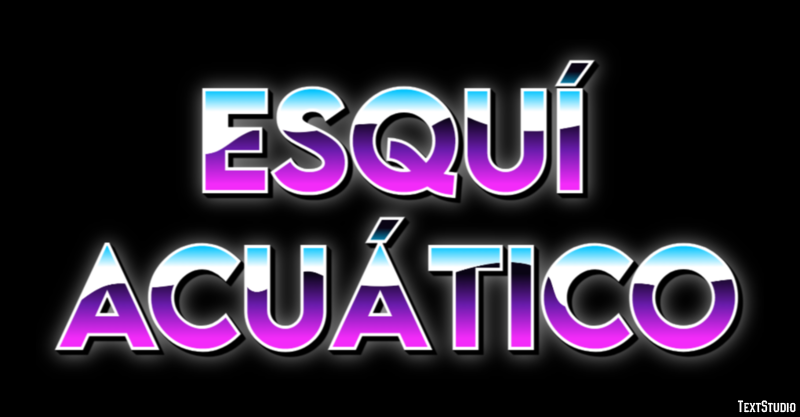 Esquí acuático Efecto de texto