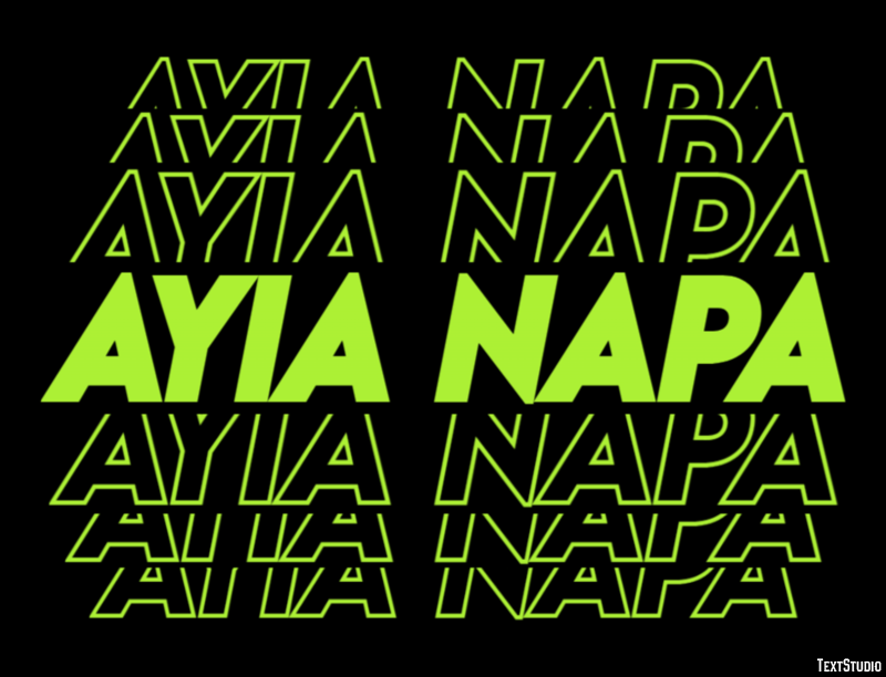 Ayia Napa Effetto testo